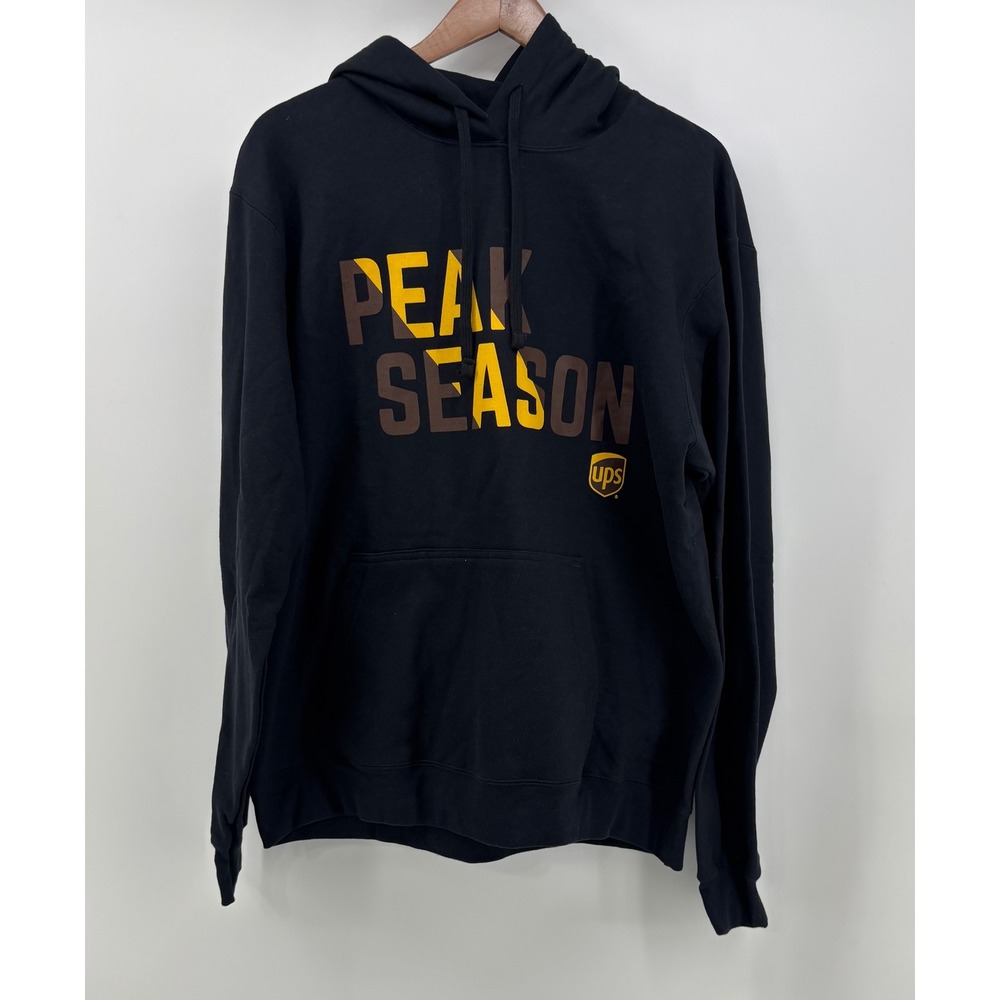 UPS Peak Season Hoodie Men's Large Black Pullover Graphic